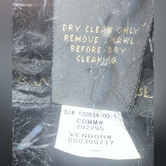 Banana Republic Black Wool Coat Removable Angora Fur Collar Medium Like New - Picture 8 of 12